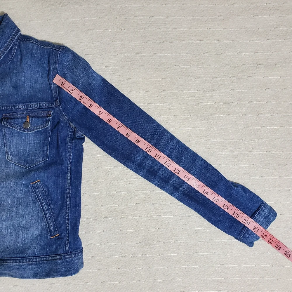 J. Crew Womens Classic Denim Jean Button Front Jacket Size XS‎